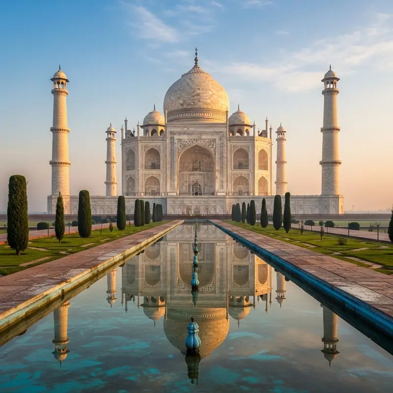 Taj Mahal bei Sonnenaufgang