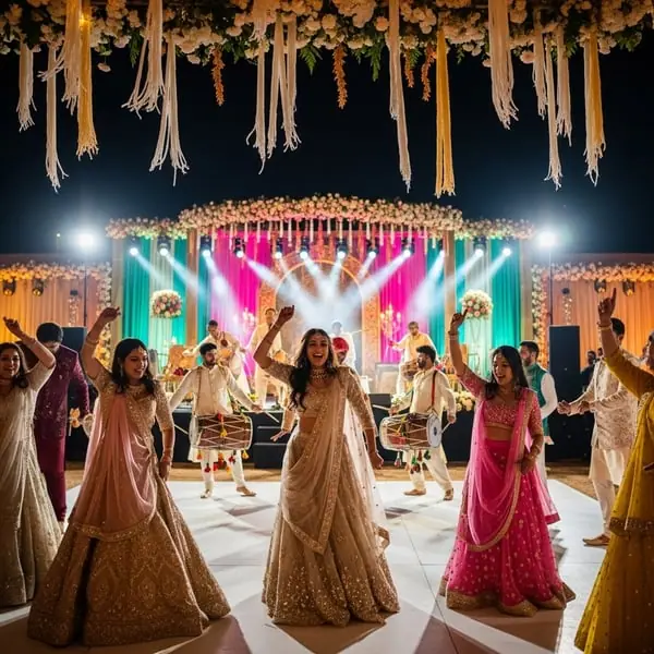Sangeet-Abend bei einer nordindischen Hindu-Hochzeit
