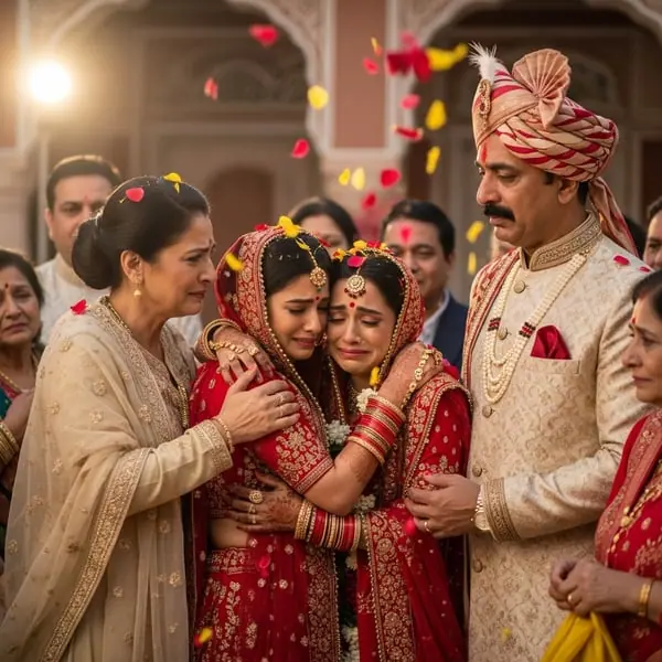 Vidaai bei einer nordindischen Hindu-Hochzeit