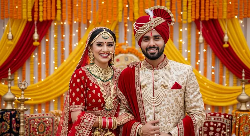 Zeremonie einer Punjabi-Hochzeit – Ansicht 1