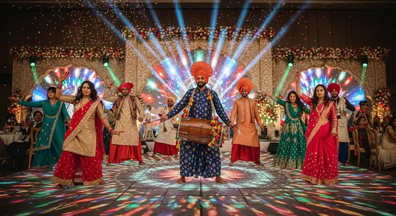 Sangeet-Abend bei einer Punjabi-Hochzeit