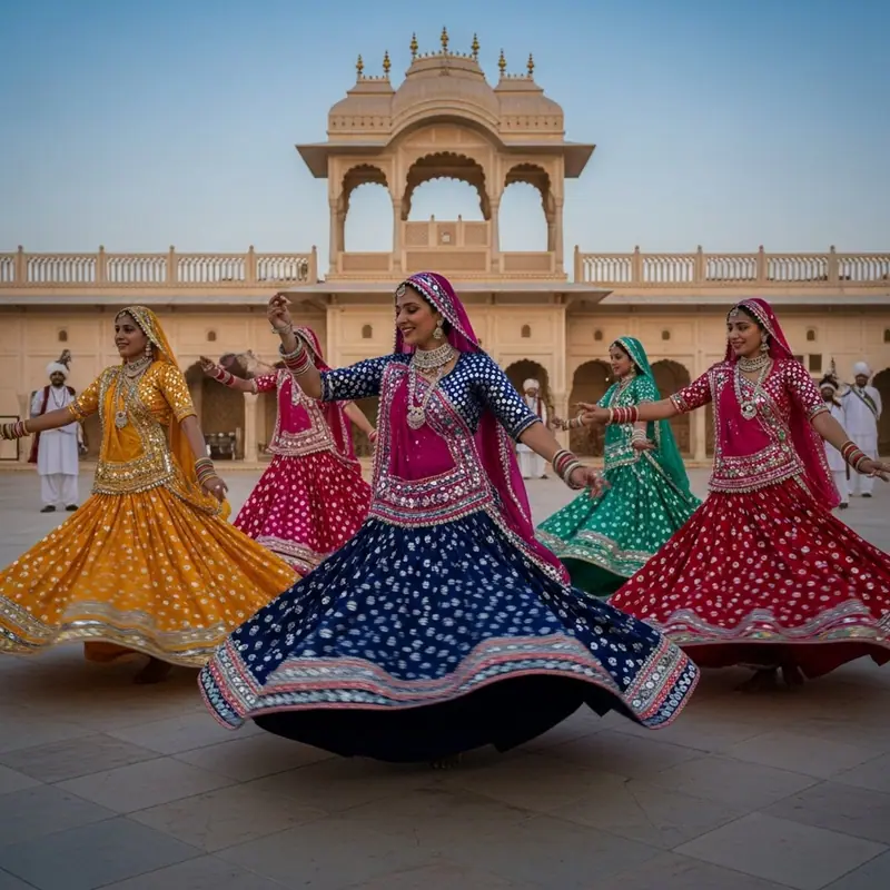 Ghoomar and folk sangeet at a rajasthani royal wedding
